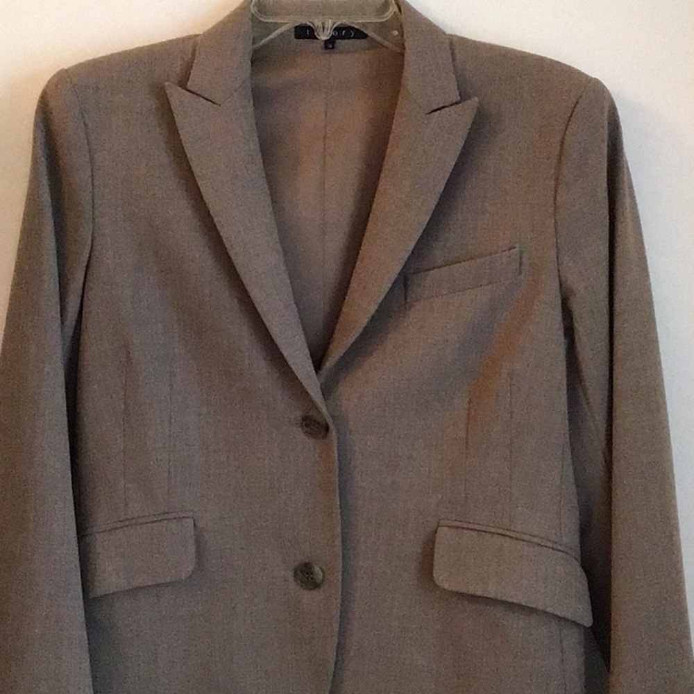 Theory, size 12 light brown/tan wool jacket.